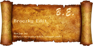 Broczky Edit névjegykártya